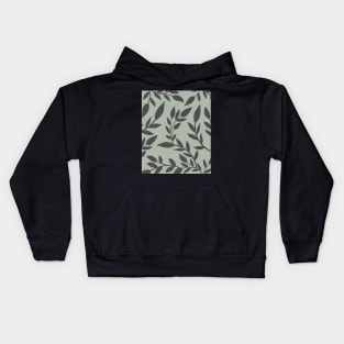 Abstract Pastel Blue  Botanical  Leaves Pattern Kids Hoodie